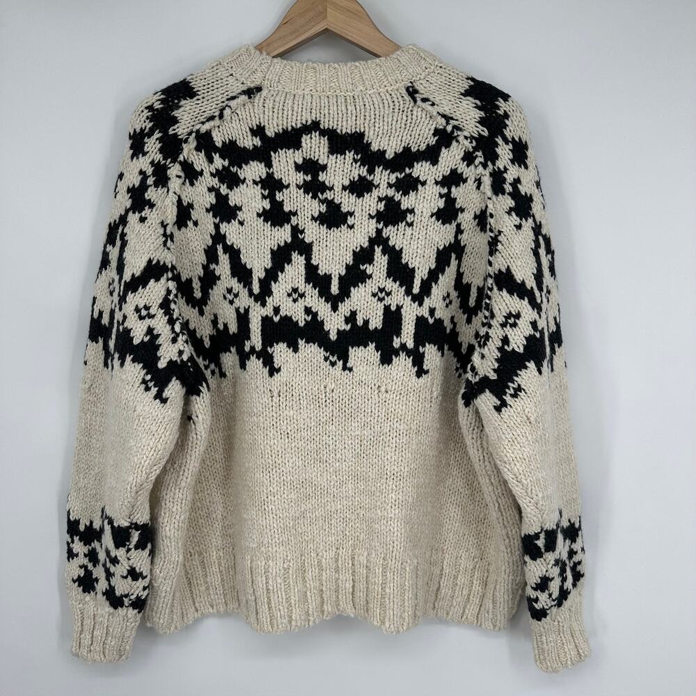 COS Fair Isle Wool Blend Crew Neck Sweater Chunky Knit Oversized Preppy Classic - Picture 9 of 16